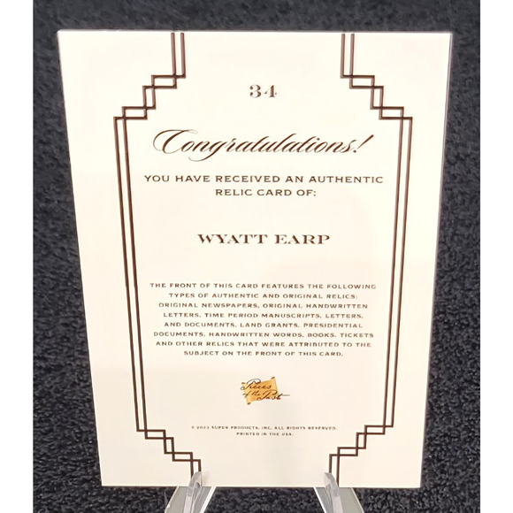 Authentic Lawman Wyatt Earp Bank Note Relic Own a Piece of History OK Corral - Picture 4 of 4